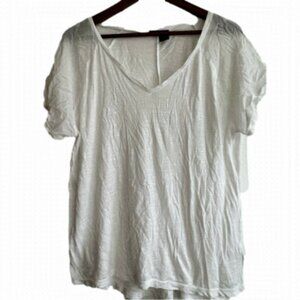 dkny Semi-Sheer White Dressy Tee, Ladys Size Large, EUC